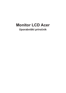 Priročnik Acer PE270K LCD-zaslon