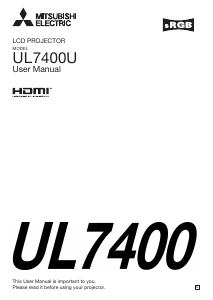 Handleiding Mitsubishi UL7400U Beamer