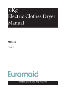 Manual Euromaid DE6KG Dryer