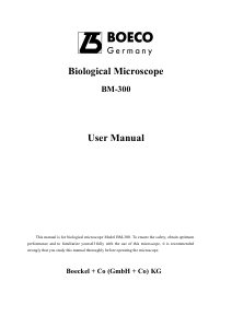 Handleiding Boeco BM-300 Microscoop
