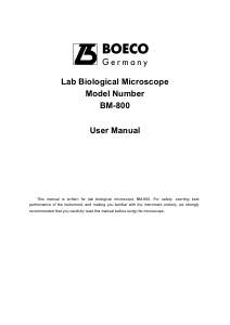 Manual Boeco BM-800 Microscope
