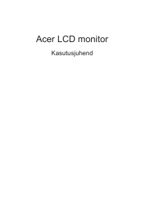Kasutusjuhend Acer RRG240Y LCD-kuvar