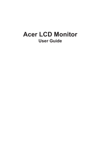 Manual Acer X25 LCD Monitor