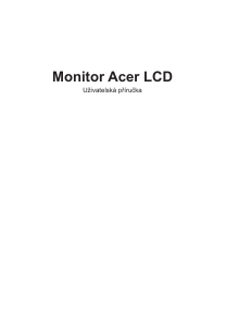 Manuál Acer X25 LCD monitor