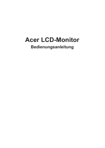 Bedienungsanleitung Acer X27P LCD monitor