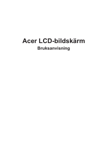 Bruksanvisning Acer X27P LCD skärm