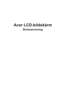 Bruksanvisning Acer X34GS LCD skärm