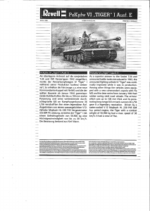 Manual Revell set 03116 Military PzKpfw VI Tiger I Ausf.E