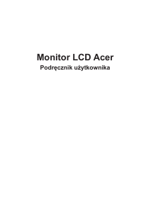 Instrukcja Acer X38P Monitor LCD