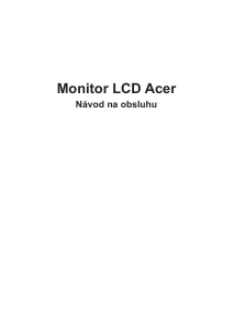 Návod Acer X38P LCD monitor