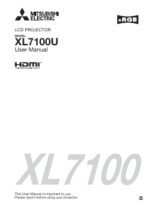Manual Mitsubishi WL7100U Projector