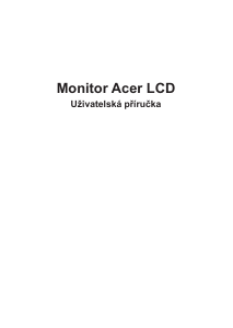 Manuál Acer X38P LCD monitor