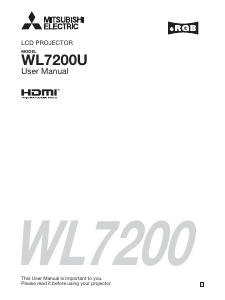 Manual Mitsubishi WL7200U Projector