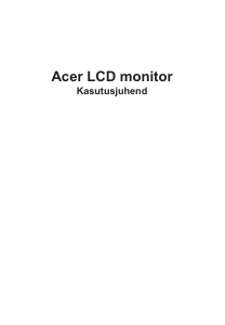 Kasutusjuhend Acer XF270HB LCD-kuvar