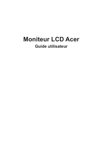 Mode d’emploi Acer XV273KP Moniteur LCD