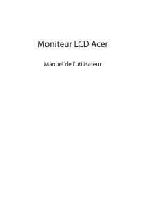 Mode d’emploi Acer XV340CKP Moniteur LCD