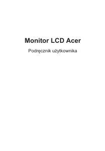Instrukcja Acer XZ242QP Monitor LCD