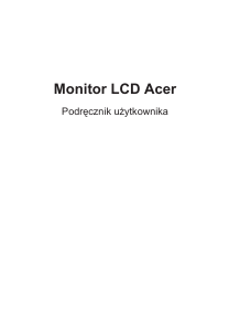 Instrukcja Acer XZ242QS Monitor LCD