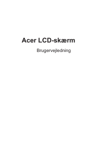 Brugsanvisning Acer XZ242QS LCD-skærm