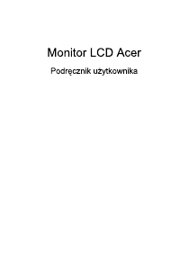 Instrukcja Acer XZ270X Monitor LCD