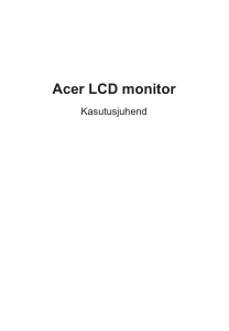 Kasutusjuhend Acer XZ272UP LCD-kuvar