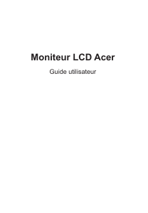 Mode d’emploi Acer XZ272UP Moniteur LCD