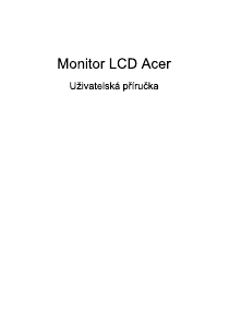 Manuál Acer XZ320QX LCD monitor