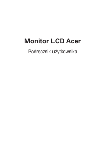 Instrukcja Acer XZ321QU Monitor LCD