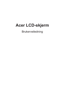 Bruksanvisning Acer XZ322QP LCD-skjerm