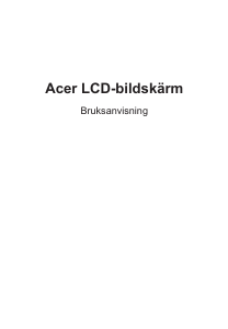 Bruksanvisning Acer XZ342CKP LCD skärm