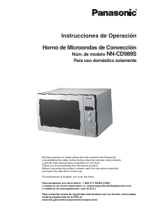 Manual de uso Panasonic NN-CD989S Microondas