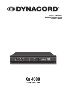 Mode d’emploi Dynacord Xa 4000 Amplificateur