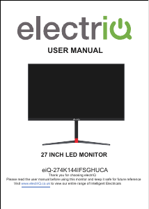 Manual ElectriQ eiQ-274K144IFSGHUCA LED Monitor