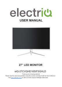 Manual ElectriQ eiQ-27CVQHD165IFSGHLD LED Monitor