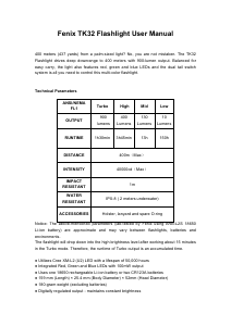 Manual Fenix TK32 Flashlight