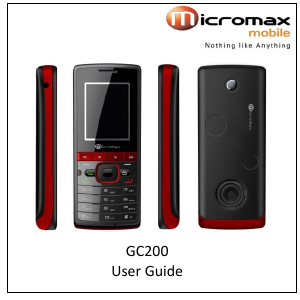 Manual Micromax GC200 Mobile Phone