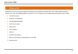 Handleiding Micromax P280 Funbook Mini Tablet