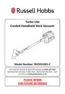 Manual Russell Hobbs RHCHS1001-C Vacuum Cleaner