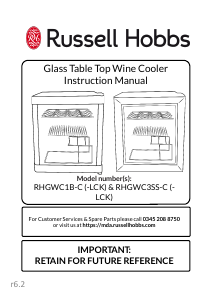 Handleiding Russell Hobbs RHGWC1B-C-LCK Wijnklimaatkast
