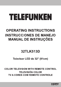 Manual de uso Telefunken 32TLK512E Televisor de LED