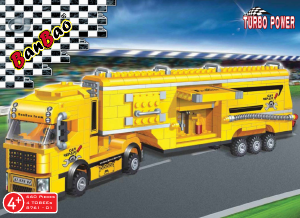 Manual BanBao set 8761 Turbo Power Container truck and racing car