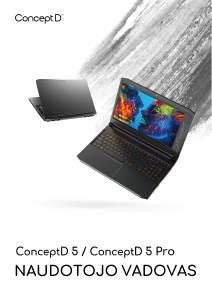 Vadovas Acer ConceptD CN515-71P Nešiojamasis kompiuteris