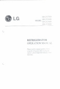 Handleiding LG GR-252SBD Koel-vries combinatie