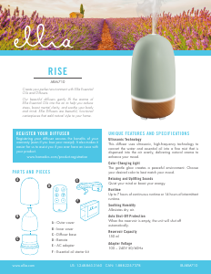 Manual Ellia ARM-710 Rise Aroma Diffuser