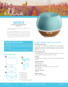 Manual Ellia ARM-530 Awaken Aroma Diffuser