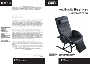 Manual Homedics AG-2101 AntiGravity Recliner Massage Device