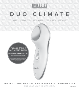 Mode d’emploi Homedics FAC-420 Duo Climate Appareil de massage