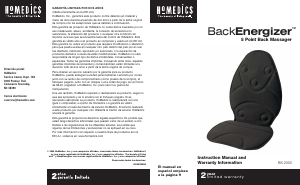 Manual de uso Homedics BK-2000 BackEnergizer Masajeador