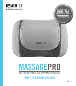 Manual de uso Homedics SP-125H Massage Pro Masajeador