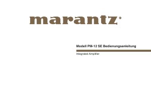 Bedienungsanleitung Marantz PM12SE Verstärker